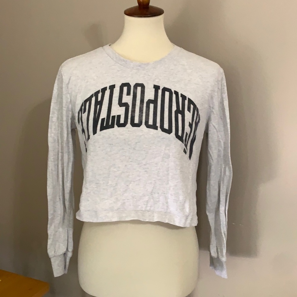 Aeropostale Crop Top Size XS Heather‎ Gray
